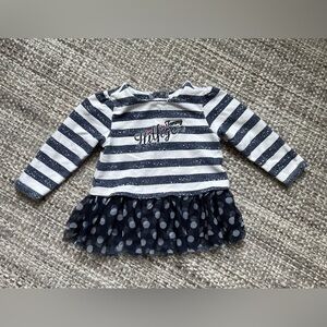 Tommy Hilfiger Girls 6-9months stripes dress tulle‎ ruffled sailor casual blue
